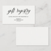 シンプル モダン タイポグラフィ | ギフト レジストリー インサート エンクロージャーカード (正面/裏面)