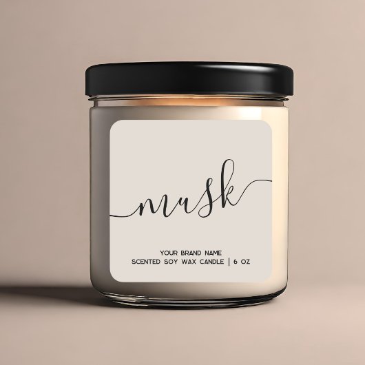 シンプル モダン タン ミニマル キャンドル ラベル