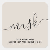 シンプル モダン タン ミニマル キャンドル ラベル (正面)