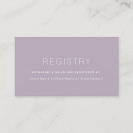 シンプル モダン ダスティ ライラック ウェディング ギフト レジストリー エンクロージャーカード