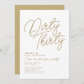 シンプル モダン ダーティサーティ 誕生日招待状 招待状 (正面/裏面)