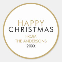 シンプル モダン ハッピー クリスマス ファミリー ネーム