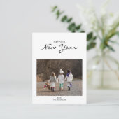 シンプル モダン ハッピー ニューイヤー フォト ポストカード (スタンド正面)