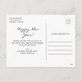 シンプル モダン ハッピー ニューイヤー フォト ポストカード (裏面)