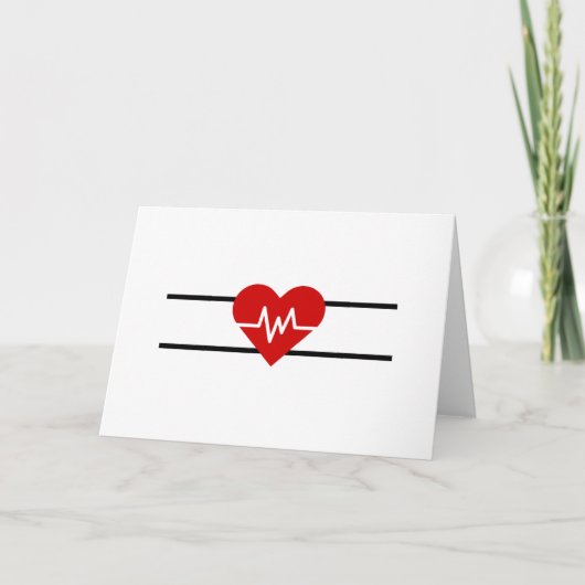 シンプル モダン ハート ブランク グリーティング カード (正面)