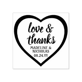 シンプル モダン ハート ラブ&サンクス ウェディング ラバースタンプ