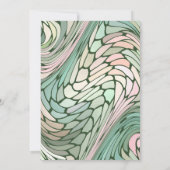 シンプル モダン バット ミッツヴァ ピンクとグリーン 招待状 (裏面)