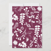 シンプル モダン バーガンディー ウェディング アップデート 招待状 (裏面)