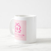 シンプル モダン ピンク 会社 ロゴ 美容 ビジネス コーヒーマグカップ (正面左)