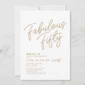 シンプル モダン ファビュラス50 バースデー インビテーション (正面)