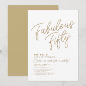 シンプル モダン ファビュラス50 バースデー インビテーション (正面/裏面)