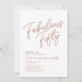 シンプル モダン ファビュラス50 バースデー インビテーション (正面)