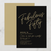 シンプル モダン ファビュラス50 バースデー インビテーション (正面/裏面)