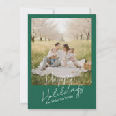 シンプル モダン ファミリー フォト クリスマス & ニューイヤー カード (正面)