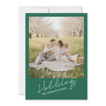 シンプル モダン ファミリー フォト クリスマス & ニューイヤー カード