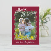 シンプル モダン ファミリー フォト クリスマス ホリデー カード (スタンド正面)