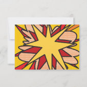 シンプル モダン ファン コミックブック スピーチ バブル 出欠カード (裏面)