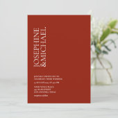 シンプル モダン ファーストネーム ワーム レッド 招待状 (スタンド正面)