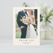シンプル モダン フォト ウェディング サンキューカード (スタンド正面)