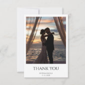 シンプル モダン フォト ウェディング サンクス カード (正面)