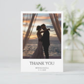 シンプル モダン フォト ウェディング サンクス カード (スタンド正面)