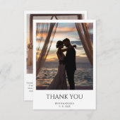 シンプル モダン フォト ウェディング サンクス カード (正面/裏面)