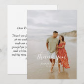 シンプル モダン フォト ウェディング サンクス カード 付箋 (正面/裏面)