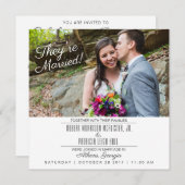 シンプル モダン フォト ウェディング レセプション 招待状 (正面/裏面)