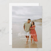 シンプル モダン フォト ウェディング 御礼カード 付箋付き 招待状 (正面/裏面)