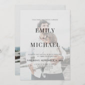 シンプル モダン フォト ウェディング 招待状 (正面/裏面)