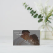 シンプル モダン フォト ウェディング RSVP 付箋カード エンクロージャーカード (スタンド正面)