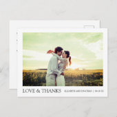 シンプル モダン フォト サンクス ウェディング カード (正面/裏面)