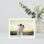 シンプル モダン フォト サンクス ウェディング カード (スタンド正面)