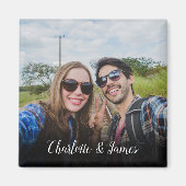 シンプル モダン フォト スクリプト ネーム マグネット (正面)