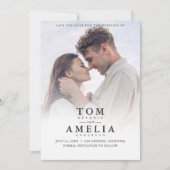 シンプル モダン フォト セーブ・ザ・デート QRコード 結婚式 招待状 (正面)