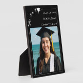 シンプル モダン フォト ブラック ホワイト 卒業 フォトプラーク (側面)