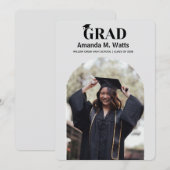 シンプル モダン フォト 卒業おめでとう 招待状 (正面/裏面)