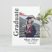 シンプル モダン フォト 卒業おめでとう 招待状 (スタンド正面)