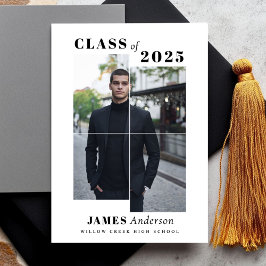 シンプル モダン フォト 卒業おめでとう 発表 招待状