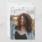 シンプル モダン フォト 卒業パーティー 招待状 (正面)