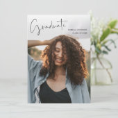 シンプル モダン フォト 卒業パーティー 招待状 (スタンド正面)