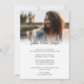 シンプル モダン フォト 卒業パーティー 招待状 (裏面)