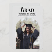 シンプル モダン フォト 卒業発表 招待状 (正面/裏面)