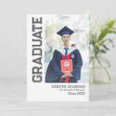 シンプル モダン フォト 卒業発表 招待状 (スタンド正面)