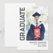 シンプル モダン フォト 卒業発表 招待状 (正面/裏面)