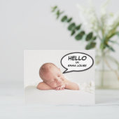 シンプル モダン フォト 赤ちゃん 誕生発表 案内ポストカード (スタンド正面)