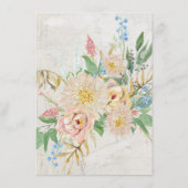 シンプル モダン フォリア ヴィンテージ フラワーズ エンクロージャーカード (裏面)