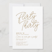 シンプル モダン フリーティー サーティー 誕生日招待状 招待状 (正面)