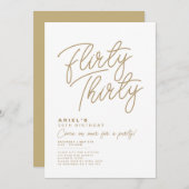シンプル モダン フリーティー サーティー 誕生日招待状 招待状 (正面/裏面)