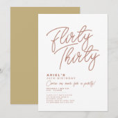 シンプル モダン フリーティー サーティー 誕生日招待状 招待状 (正面/裏面)